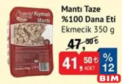 EKMECİK MANTI TAZE %100 DANA ETİ 350 G